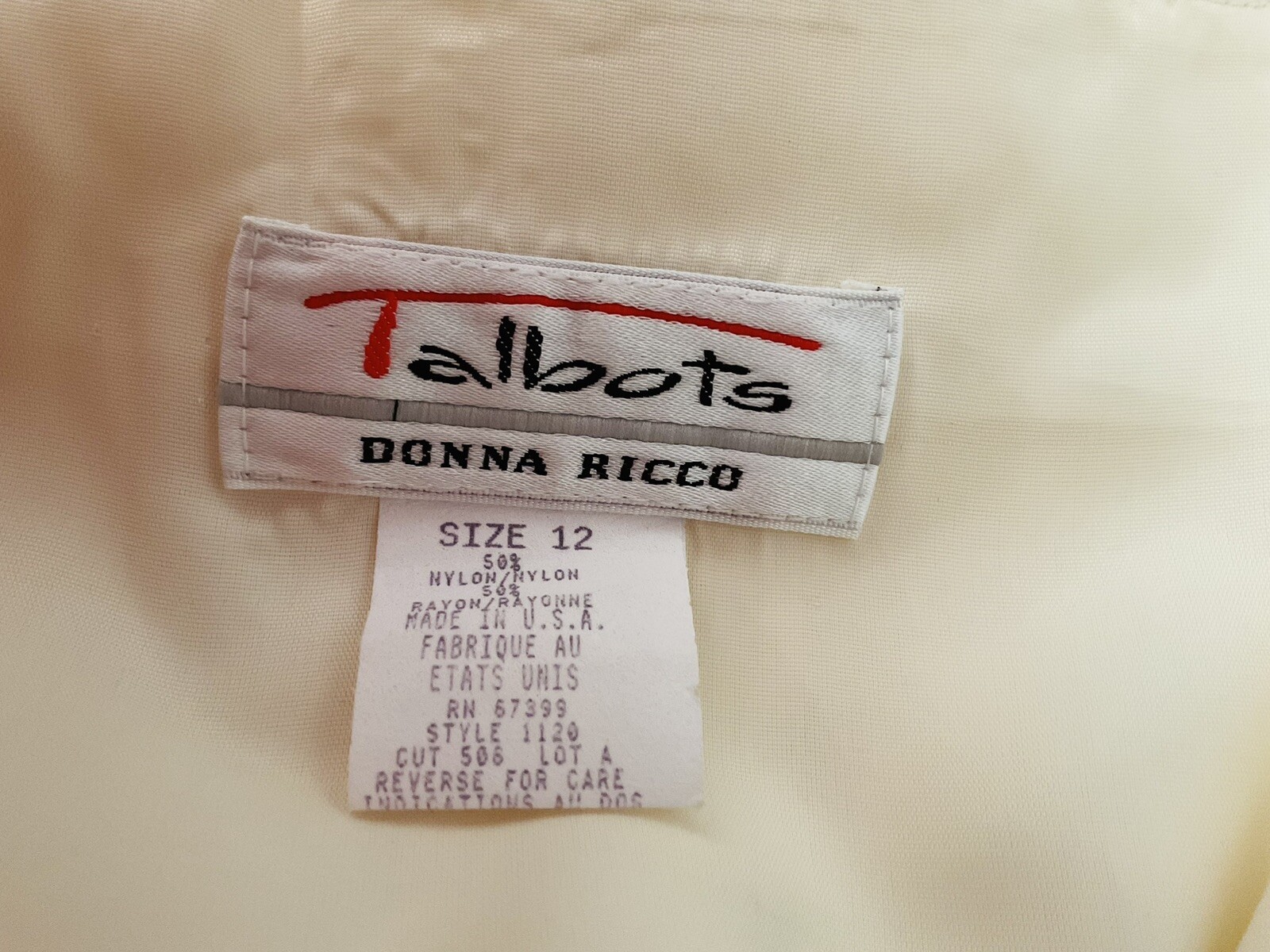 Talbots Donna Ricco Off White Ivory Lace Overlay Jacket 12 Shoulder Pads Vintage