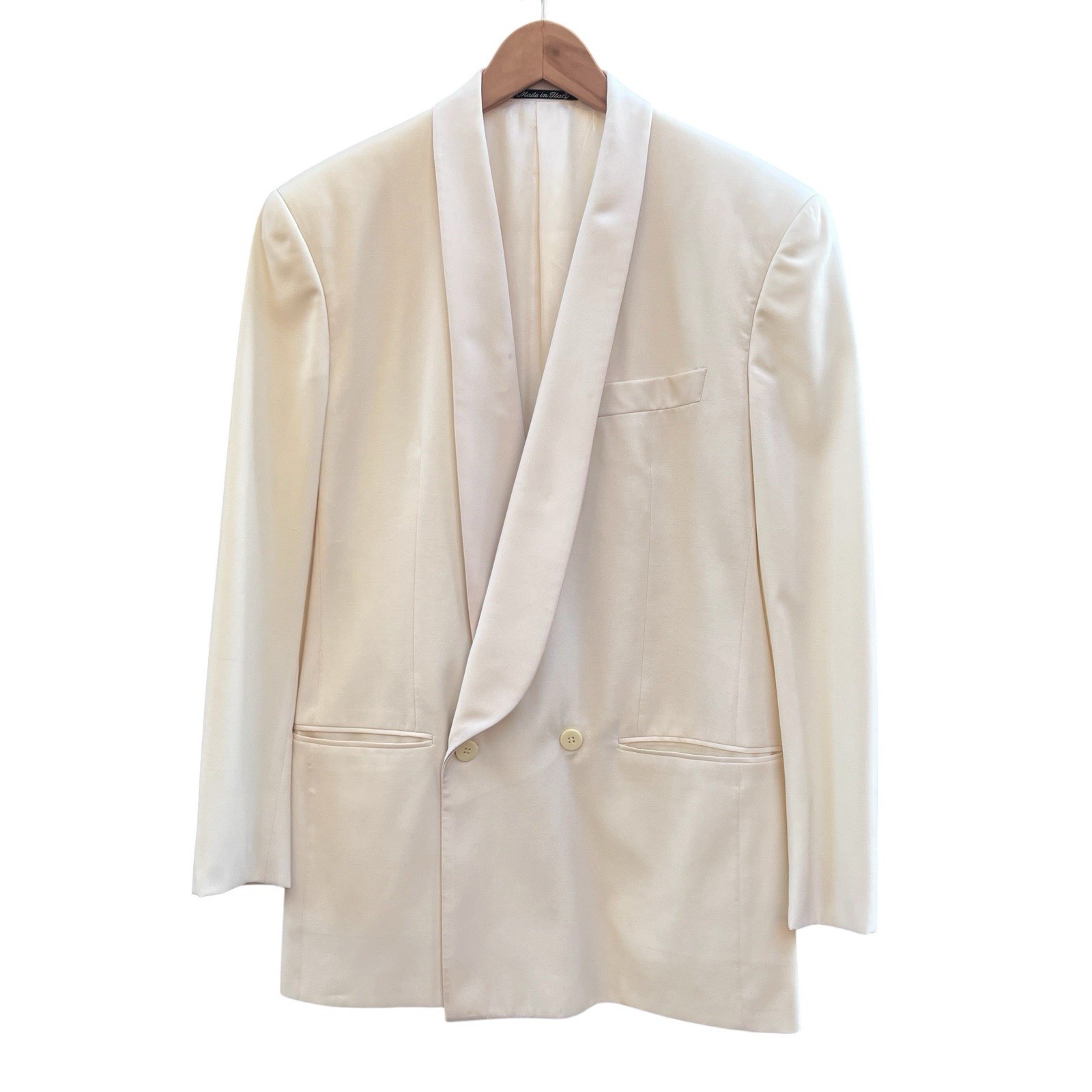 VTG 80s 90s Giorgio Armani Barney’s NY Ivory Dinner Jacket Double Breasted