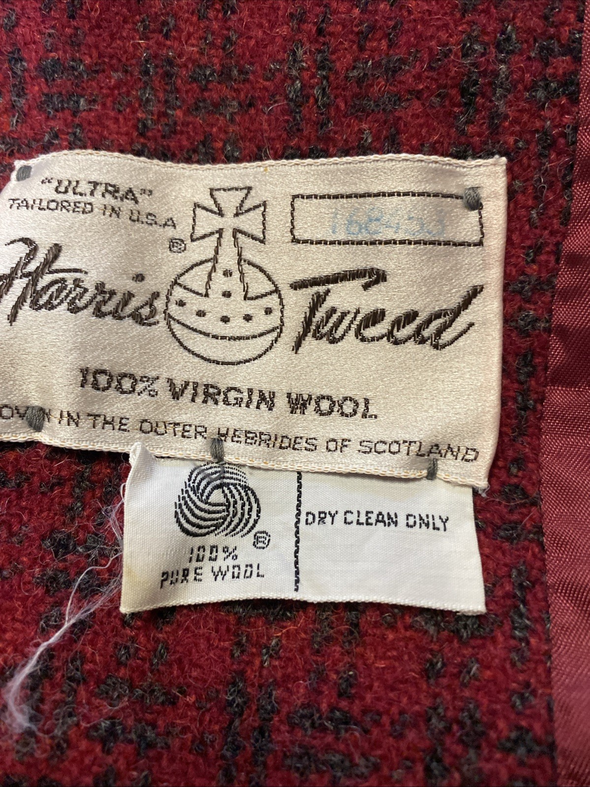 Vintage 1960’s Harris Tweed Overcoat 100% Virgin Scottish Wool Size Large