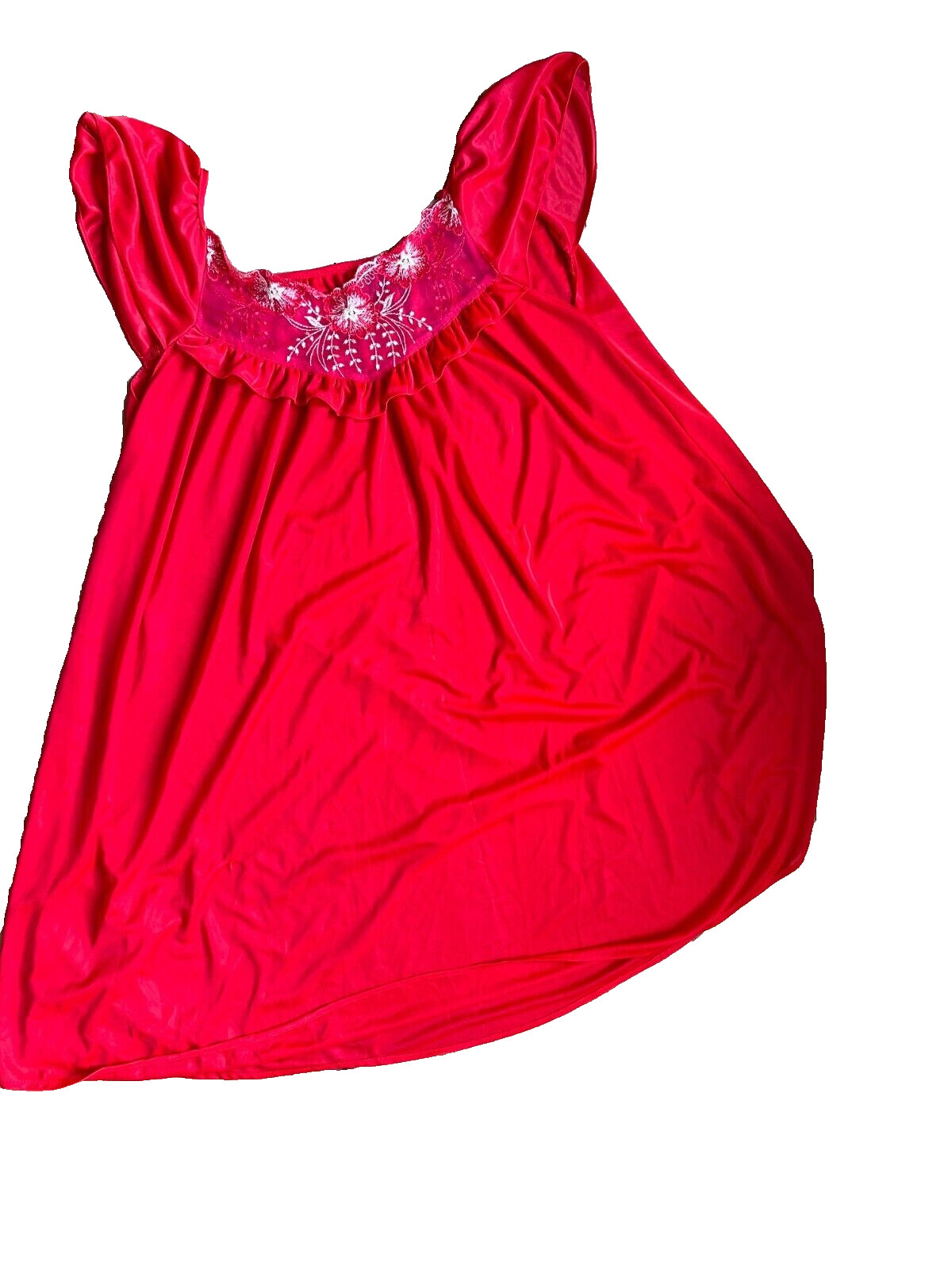Lace Babydoll Chemise Red Nylon 50s Vintage Pin Up 42 44