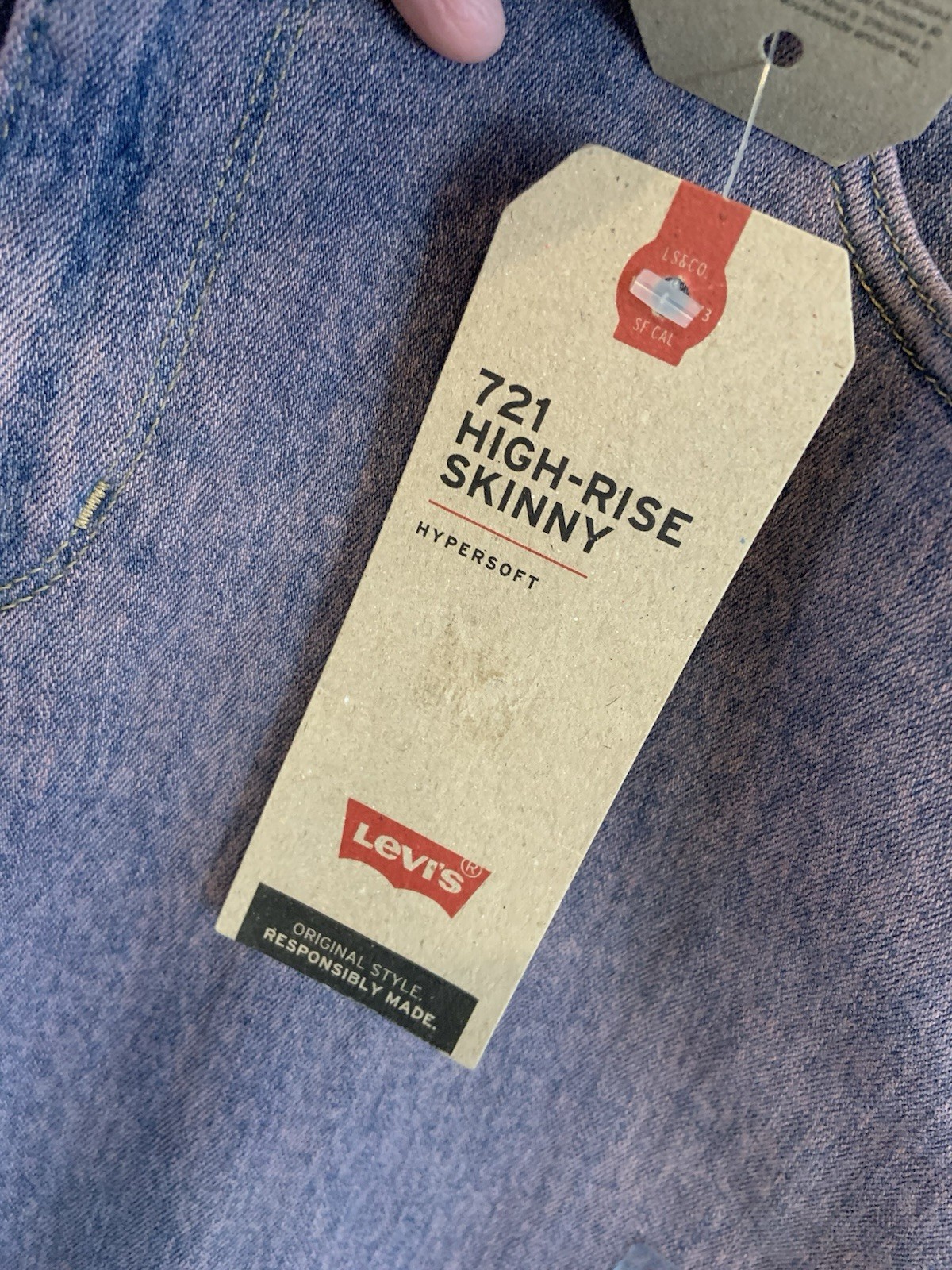 LEVIS 721 Skinny High Rise 31/30 Acid Washed Purple Hue NWT Rare!