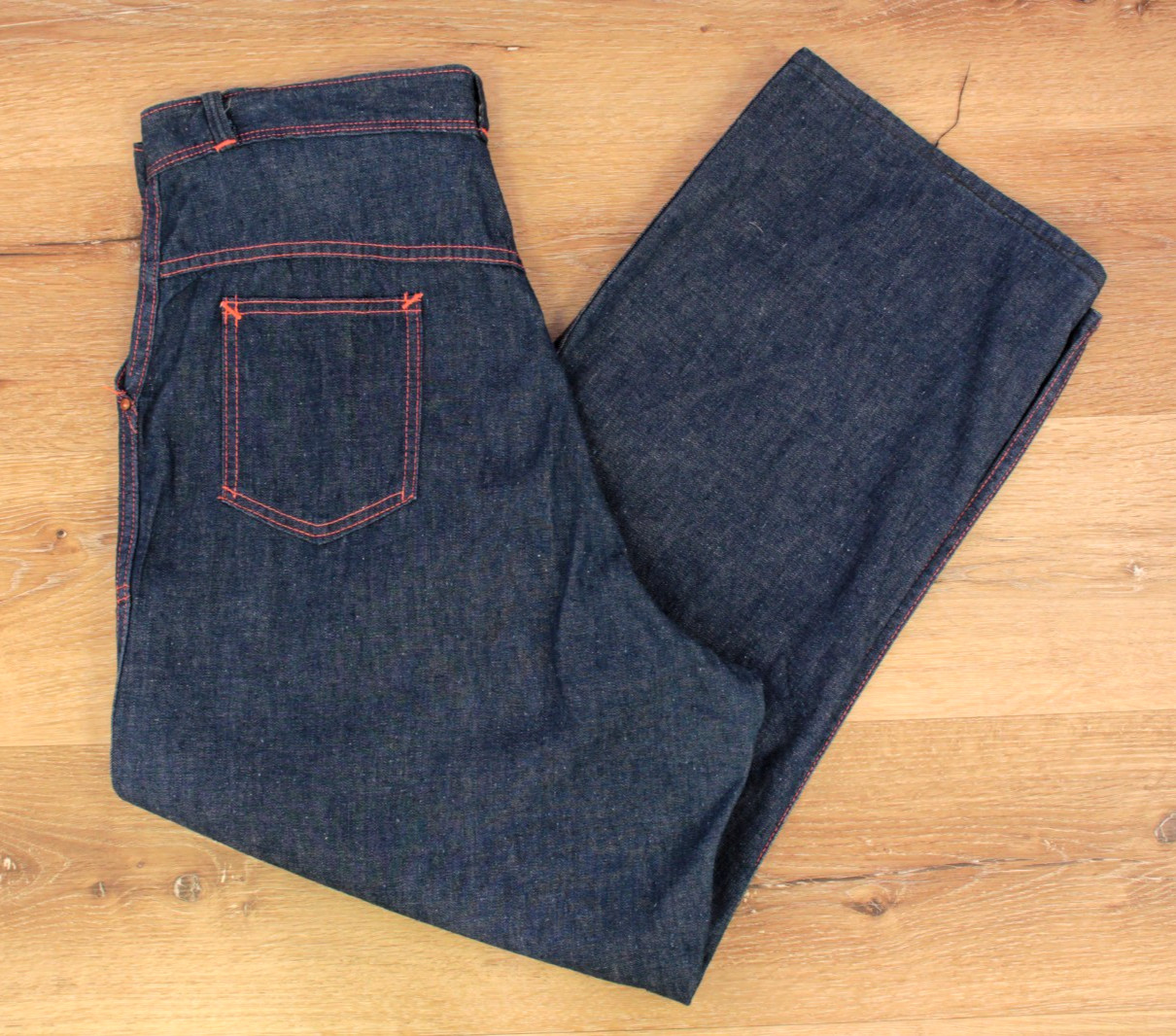 VTG Womens 50s Denim Side Zip High Waist Jeans Sz 37″ To 38″ 1950s Bilt Well