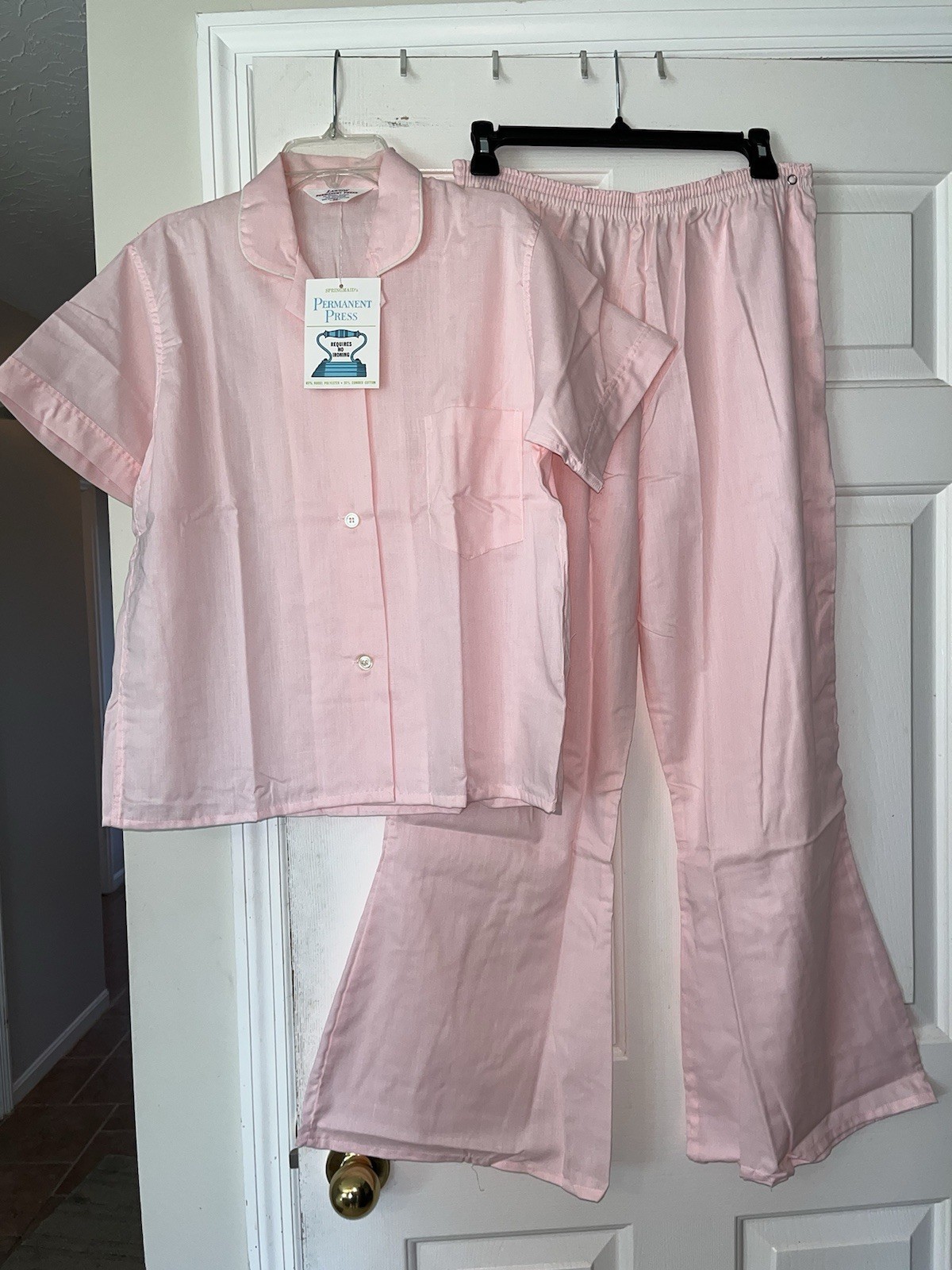New Vintage Springmaid’s Lawson Pajama Set Top Bell Leg Pant Sz 36