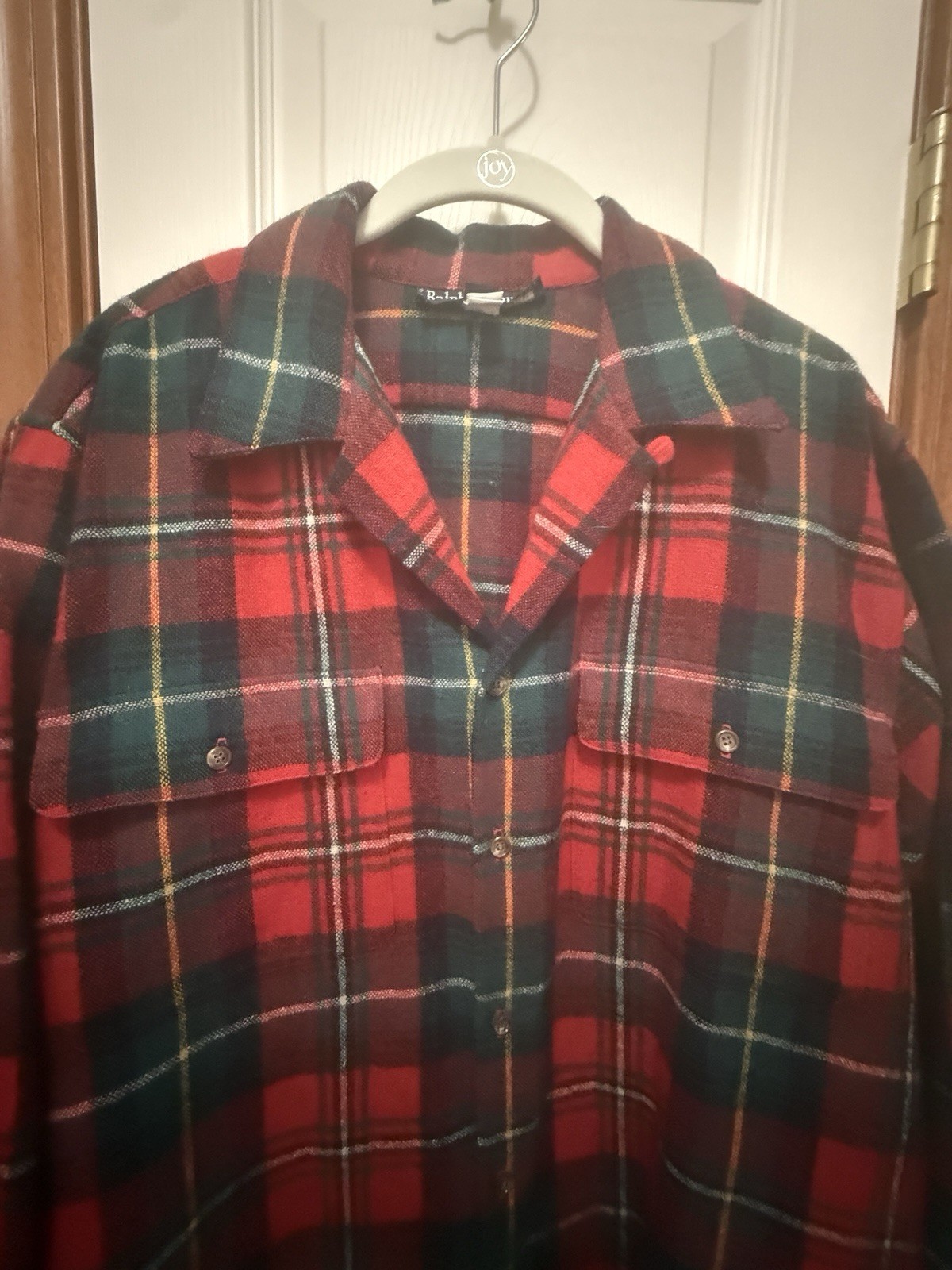 Rare Vintage Ralph Lauren Wool Tartan Plaid Button Down Woman’s Shirt Med-Lg