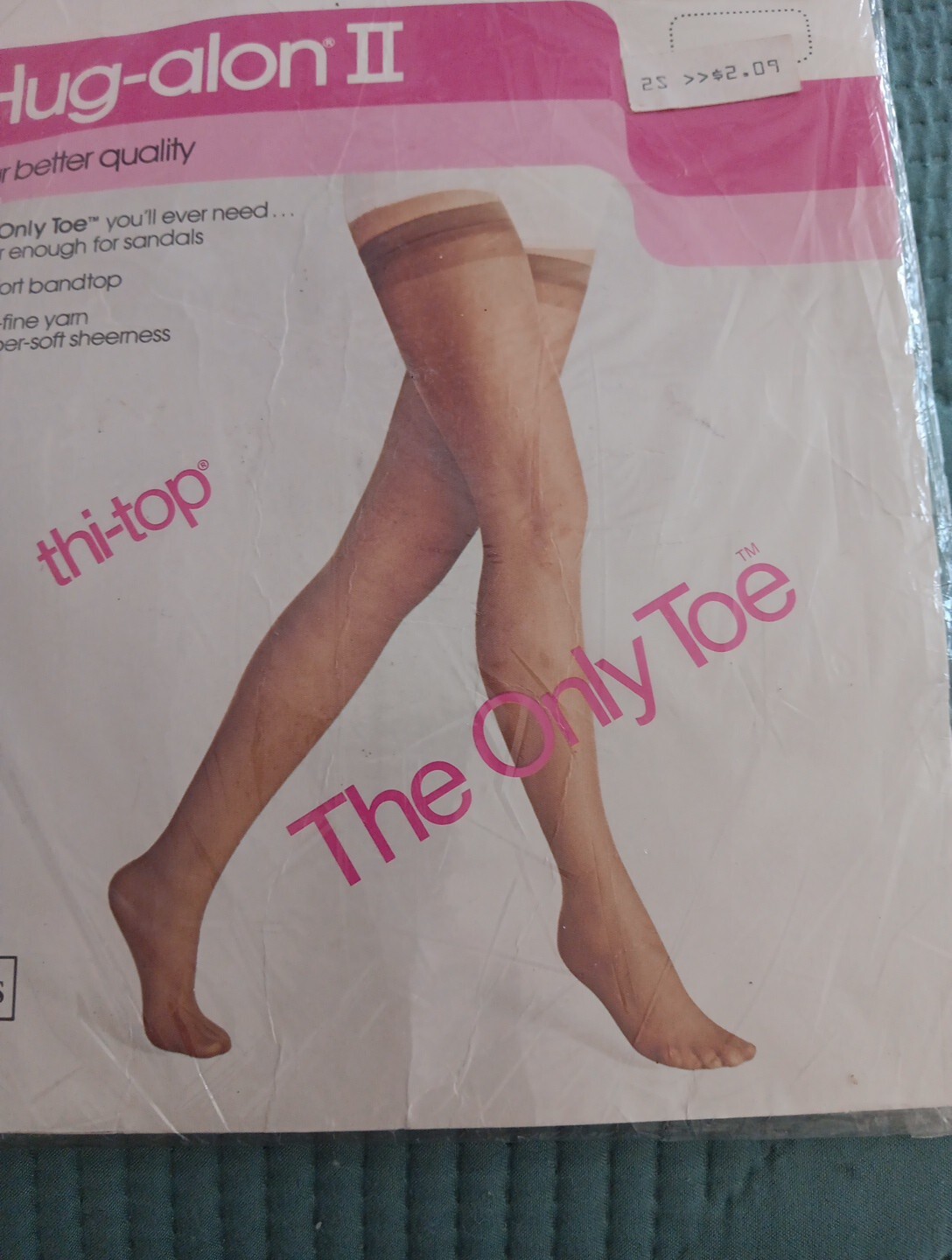Hug Alon 2 Medium Long Sandstone Thi Top Stockings Vtg Sears Original Tags