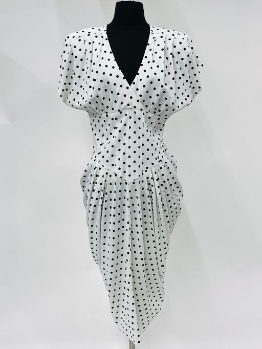 Vintage 1980’s „ASHLEE” Polka Dot Sheath Party Dress-Size 8