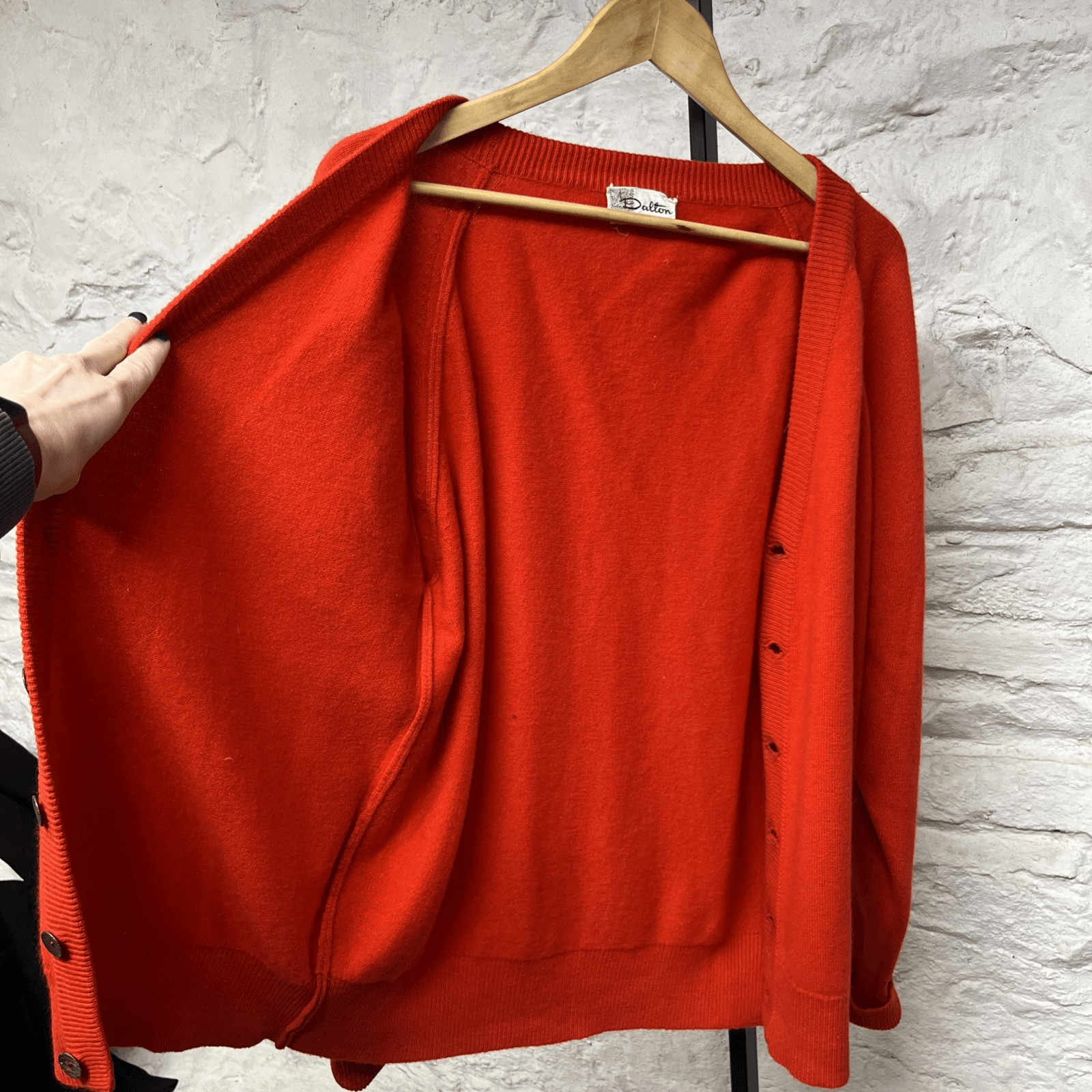 Dalton 100% Cashmere Cardigan Sweater Grandpa Hipster Red True Vintage 1960s
