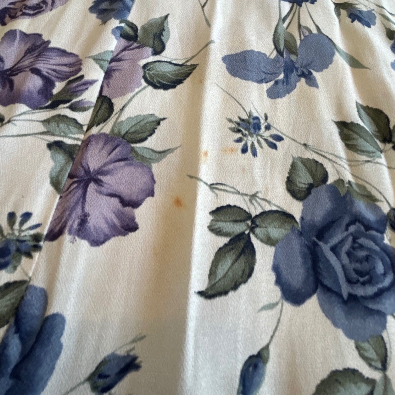 Vintage 90s L.A. Gal Maxi Dress White Blue Floral Lace Cottagecore USA Tea Party