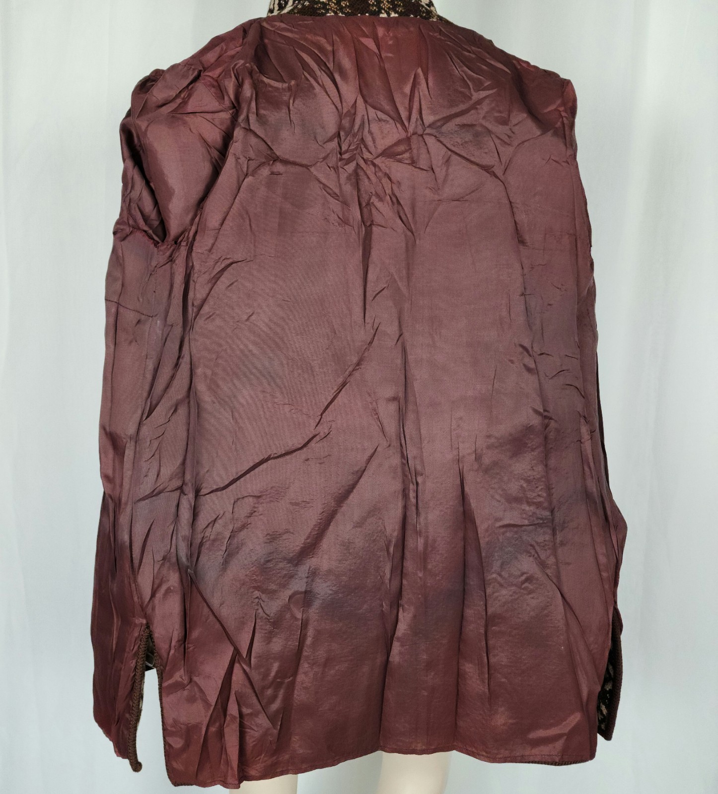 Vtg Welsh Woollens wool tapestry coat SM made in Great Britain Jon Ro