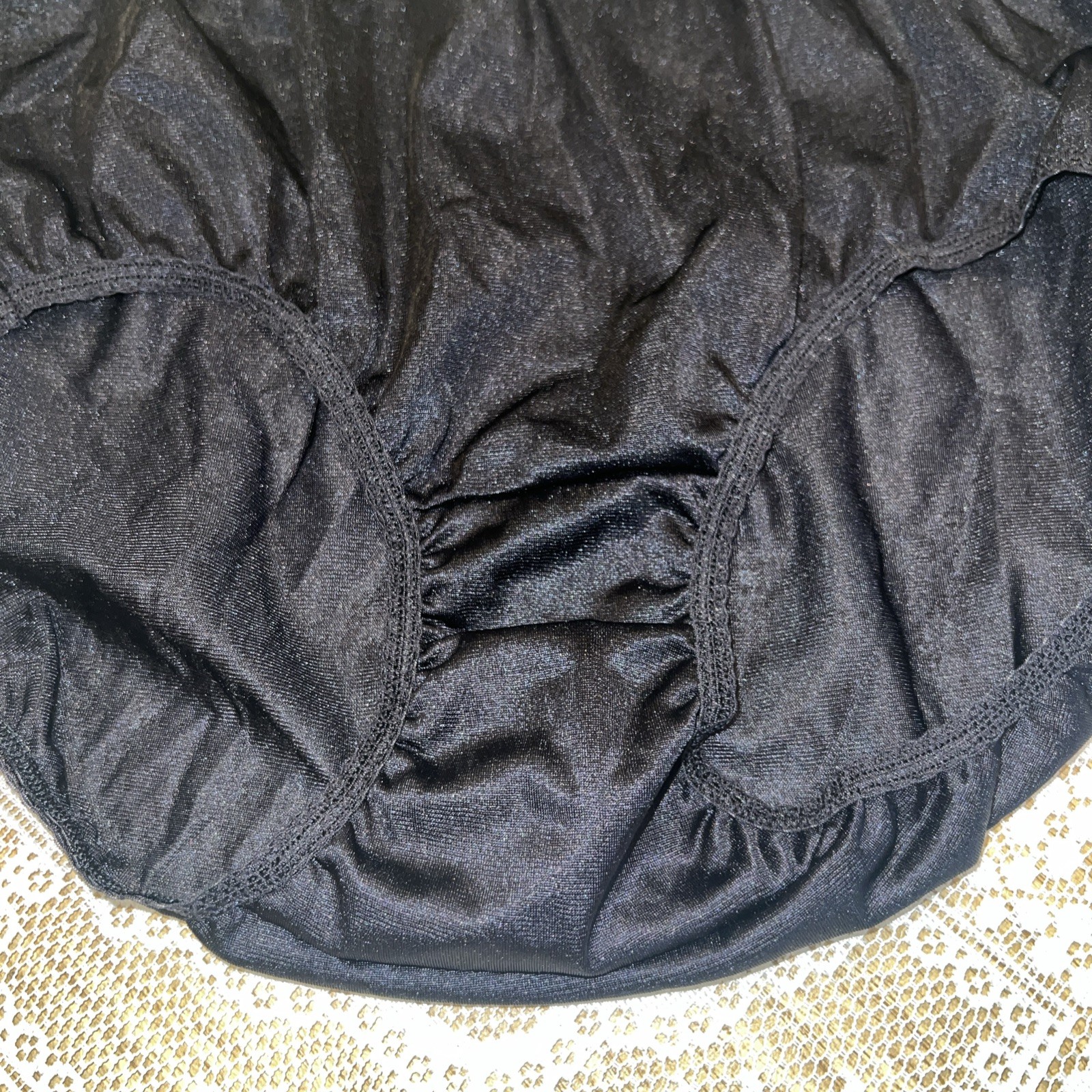 Vintage Hanes Her Way Nylon Panties NWOT Sz 10 3XL BLACK sissy NWOT