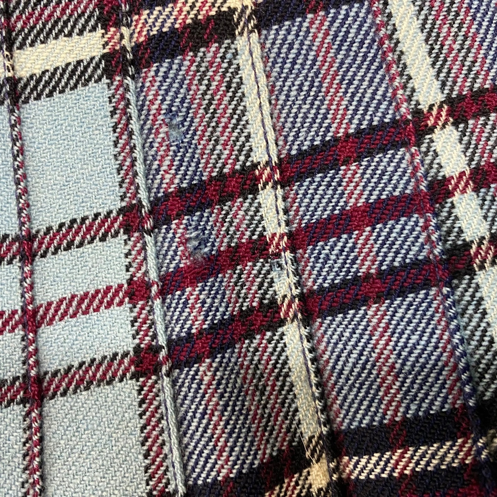 Vintage New Era 27″ Waist Blue Tartan Kilt Style Pleated Skirt Made In Scotland