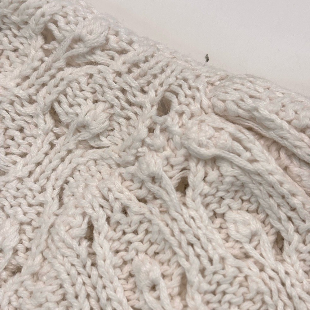Vintage Cottage-core 80’s White Pink Floral Hand Knit Granny Cardigan Sweater