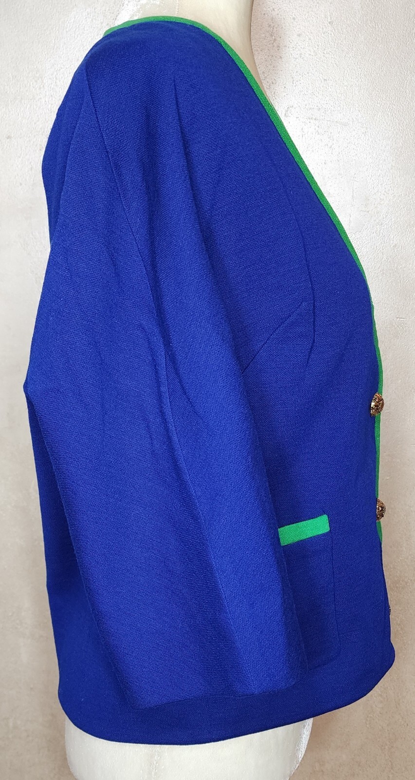 Vintage 1950s Handmacher Double Knit Button Up Sweater Size L