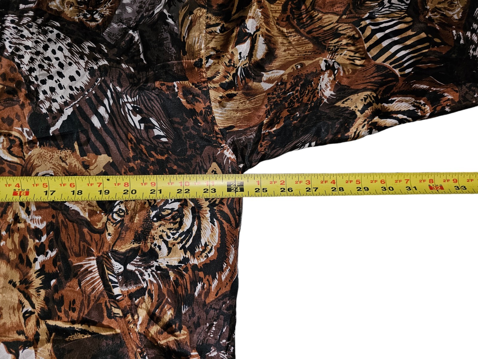 Vintage EVR 80s Safari all over print 100% Silk jacket Women’s Sz Medium