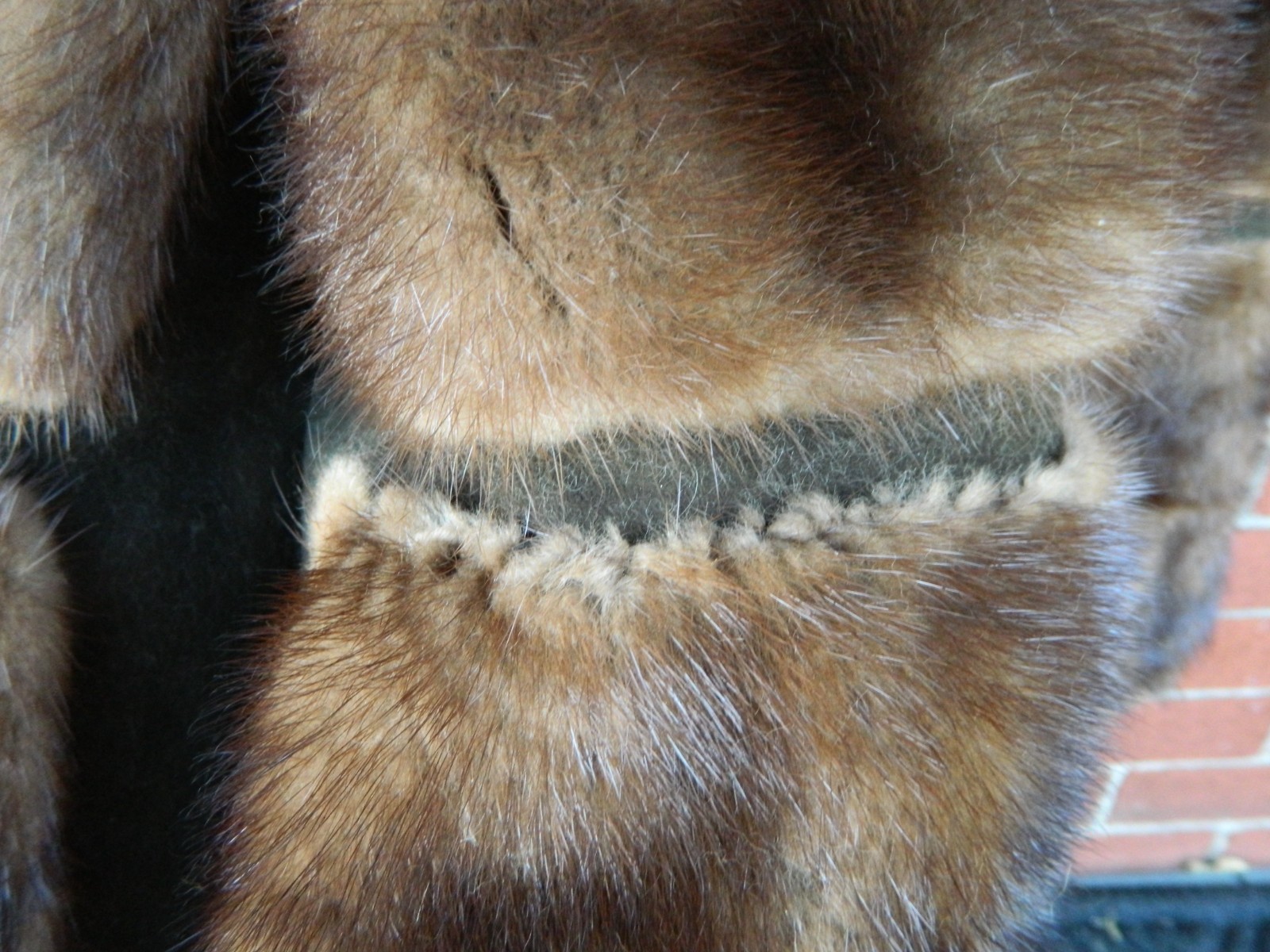 Vintage Real Mink Fur & Suede Metal Belted Coat Mod Paneled Design AS IS Medium