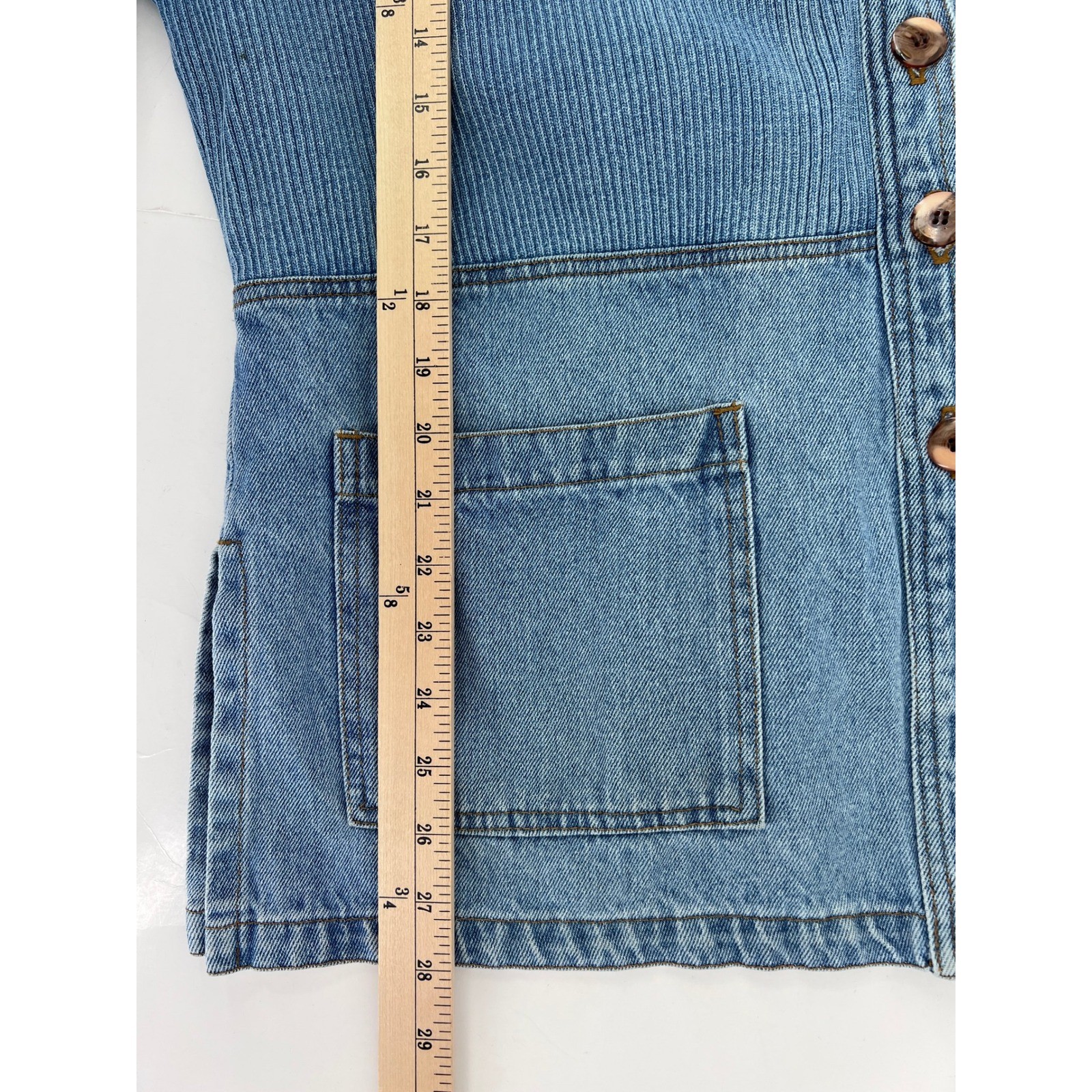 Vintage Denim Chore Jacket Coldwater Creek Womens Blue Ribbed Large