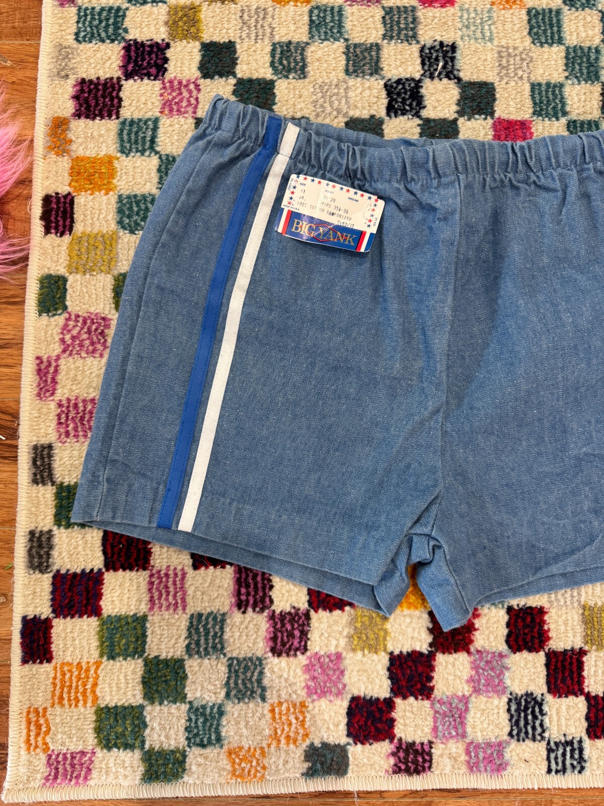 Vtg 70s Big Yank NWT NOS Daisy Duke Jean Denim Stripe Chambray Micro Shorts M