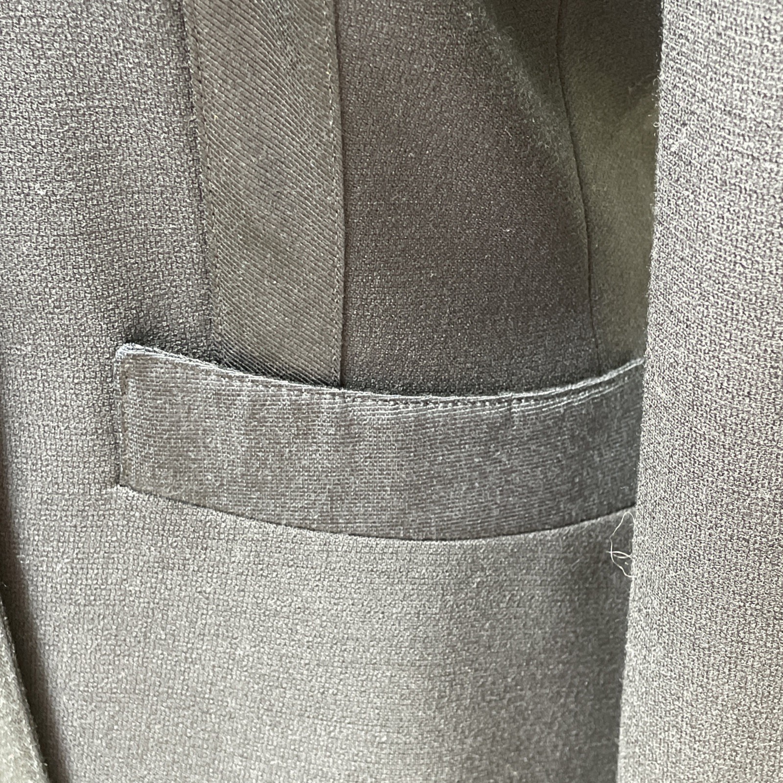 VNTG Rena Lange Structured Black Wool & Silk Blazer Jacket US4/ FR36/ GB08