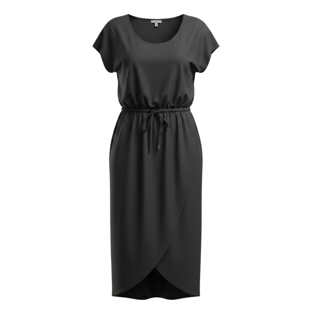 Talbots Black Cotton Modal Tulip Hem Dress Womens 2X Maxi