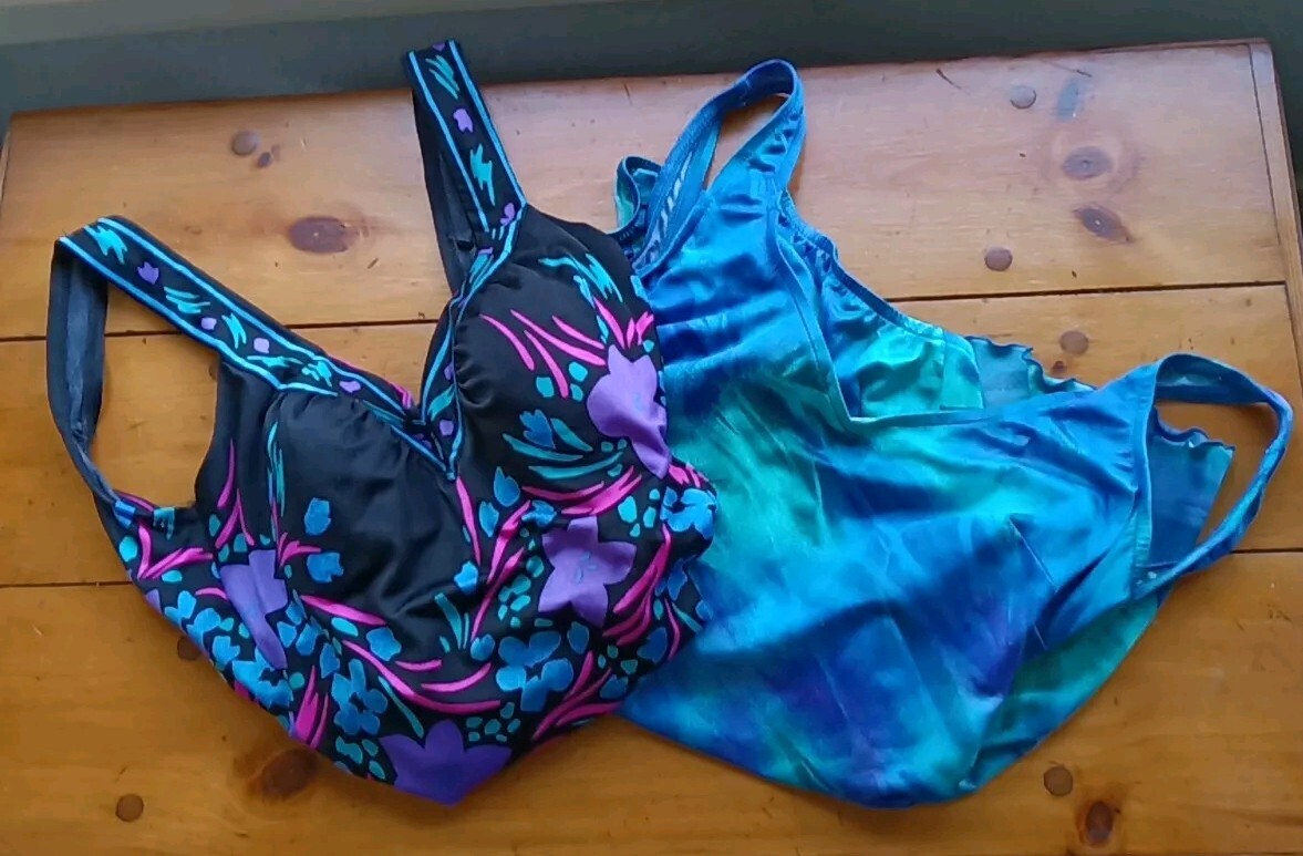 2 Vintage Ladies Bathing Suits Sz 12 Maxine Of Hollywood Robby Len Made In USA