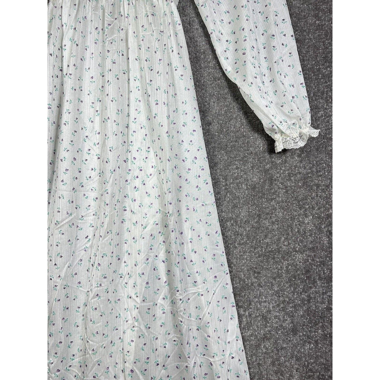 Vintage Jennifer Dale Long Sheer Floral Nylon Lace Robe Womens Juniors Size 7