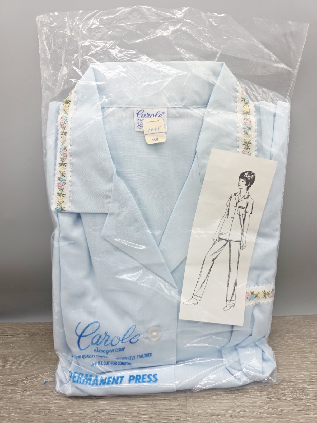 VTG Carole 2 Pc Sleepware Pants Button Top Wms Sz 42 New In Package Pajamas