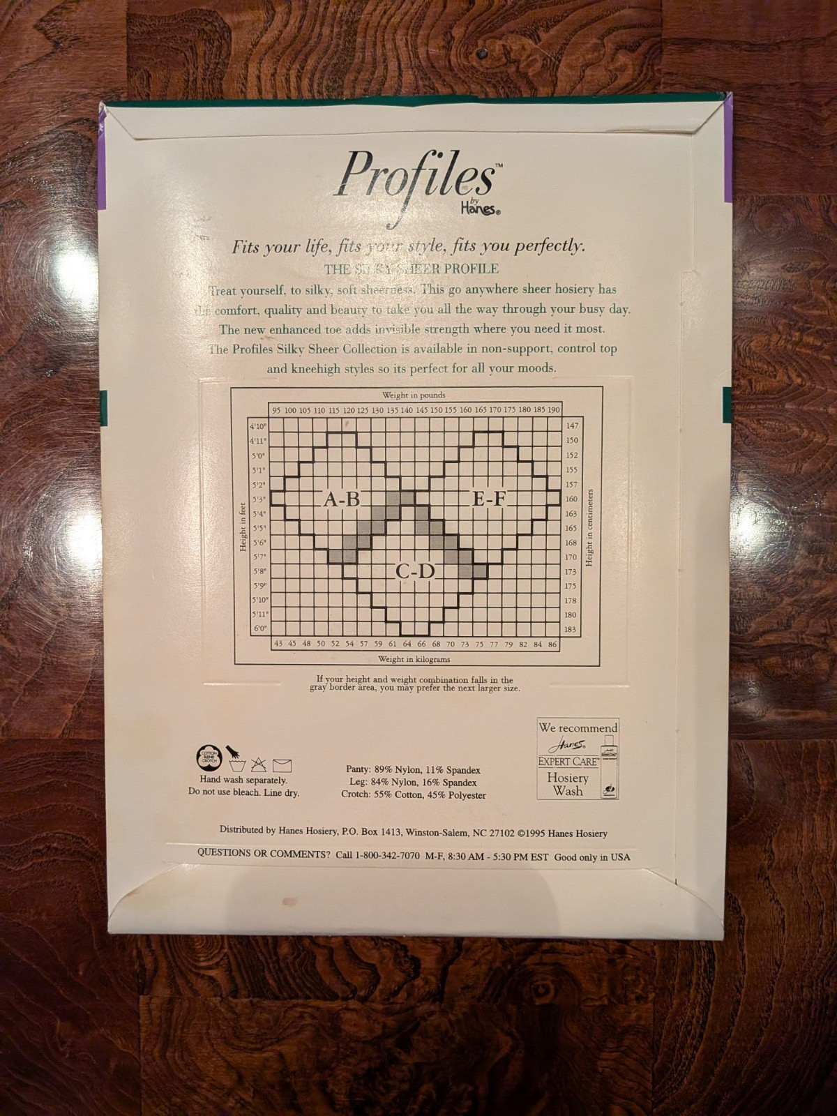 Vintage Hanes Profiles Silky Sheer E13 Pantyhose Classic Navy AB Up To 5′ 8″