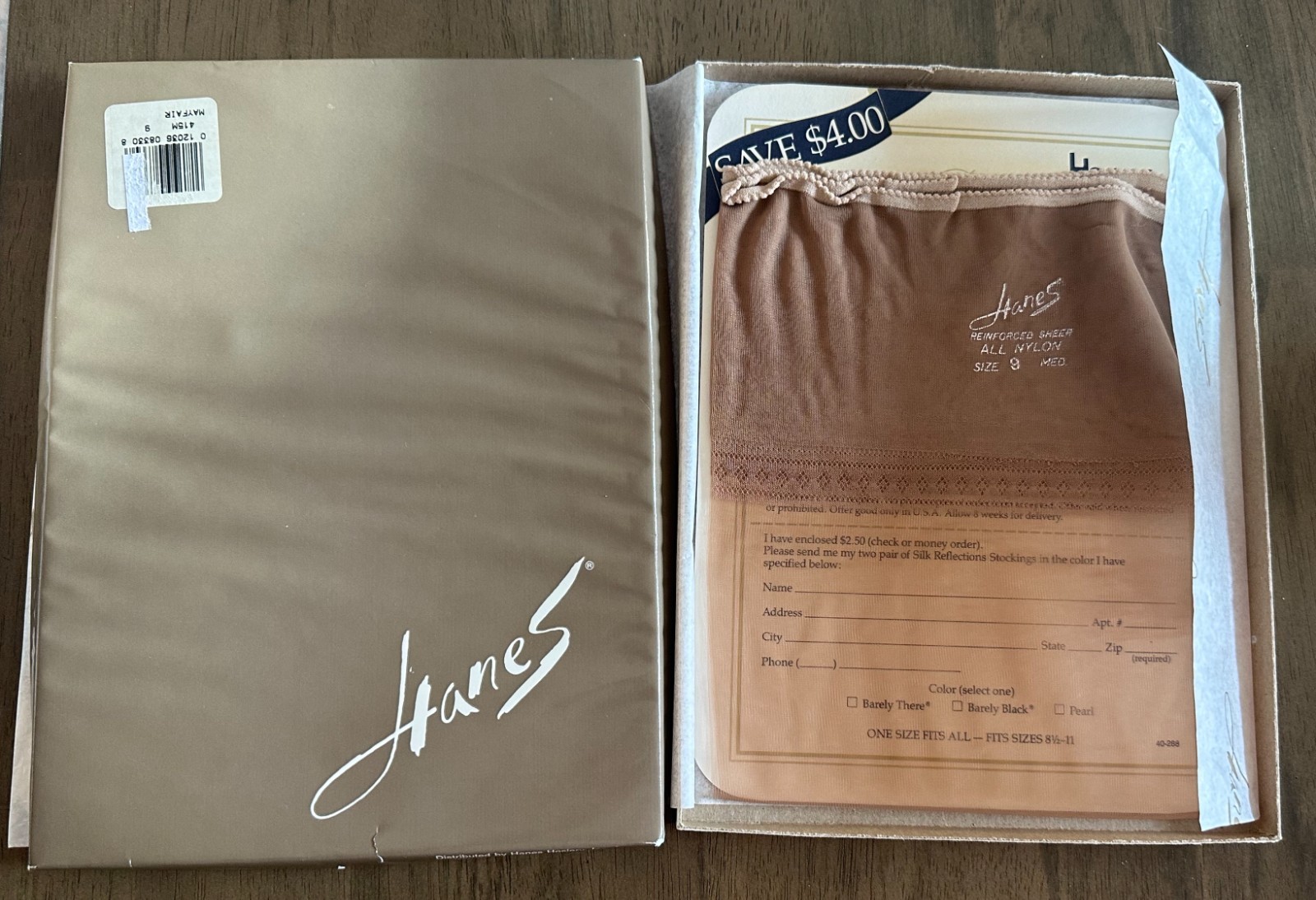 Vintage Hanes Mayfair Flat Knit Garter Stockings 415M Sz 9M 2 Pair NOS NEW