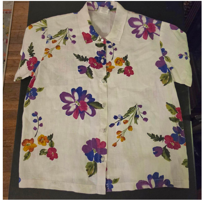 Vintage 90s Hot Cotton Floral Linen 2 Piece Matching Skirt Set M Made in the USA