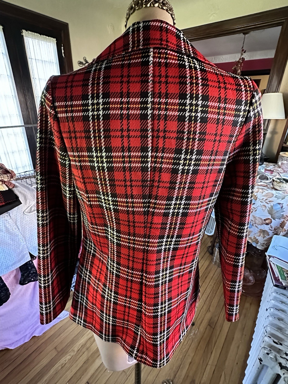 Vintage 70’s Queen Casual Ladies Plaid Blazer Mod/Punk