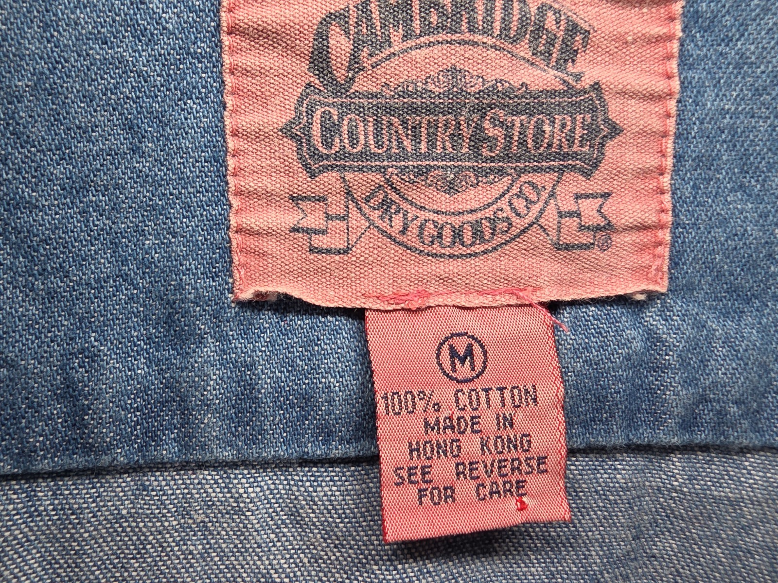 Cambridge Country Store Vintage Denim Shirt Christmas Embroidered Womens Medium