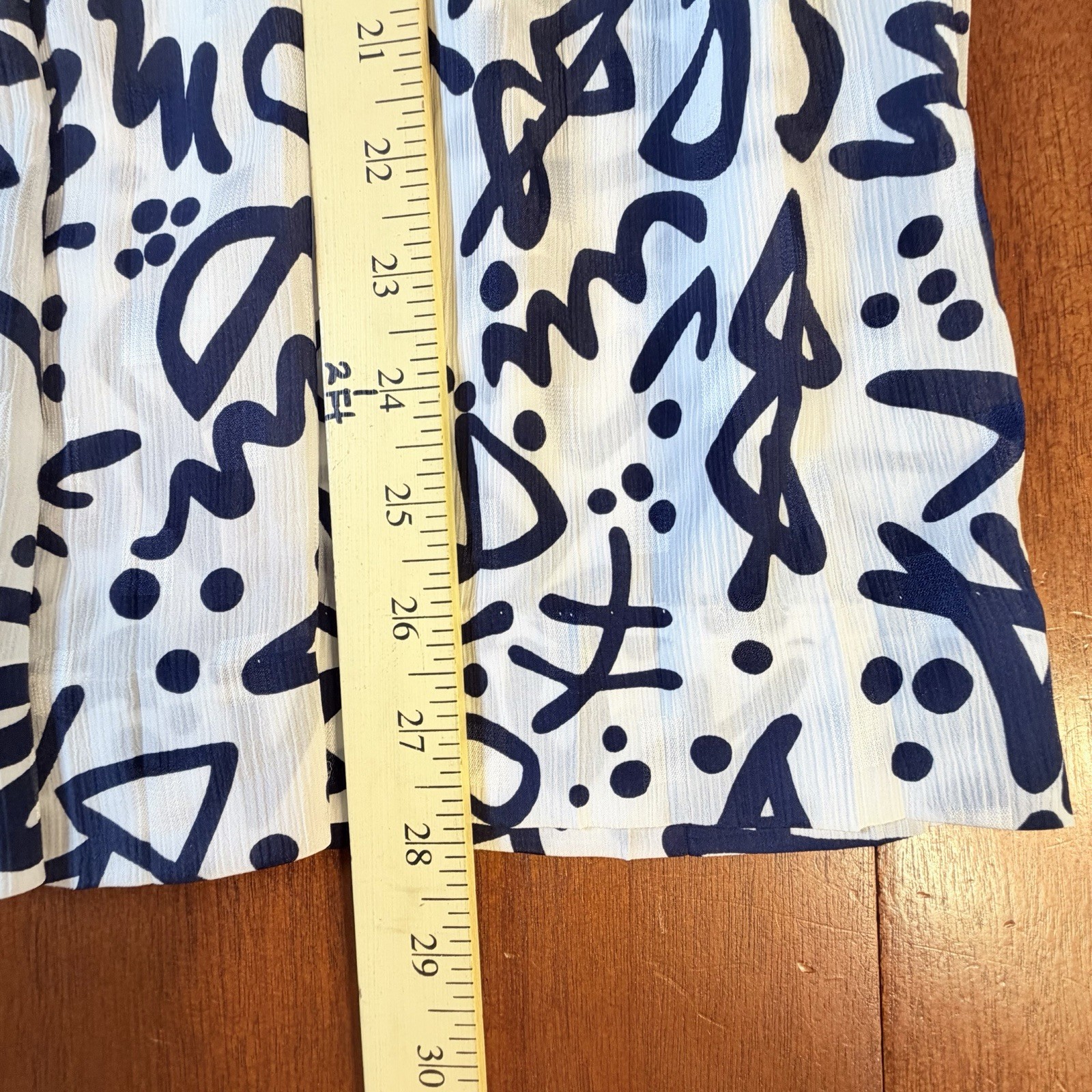 VTG 80s Liz Claiborne 2-Pc Blouson Top & Midi Skirt Navy Graffiti Print Small