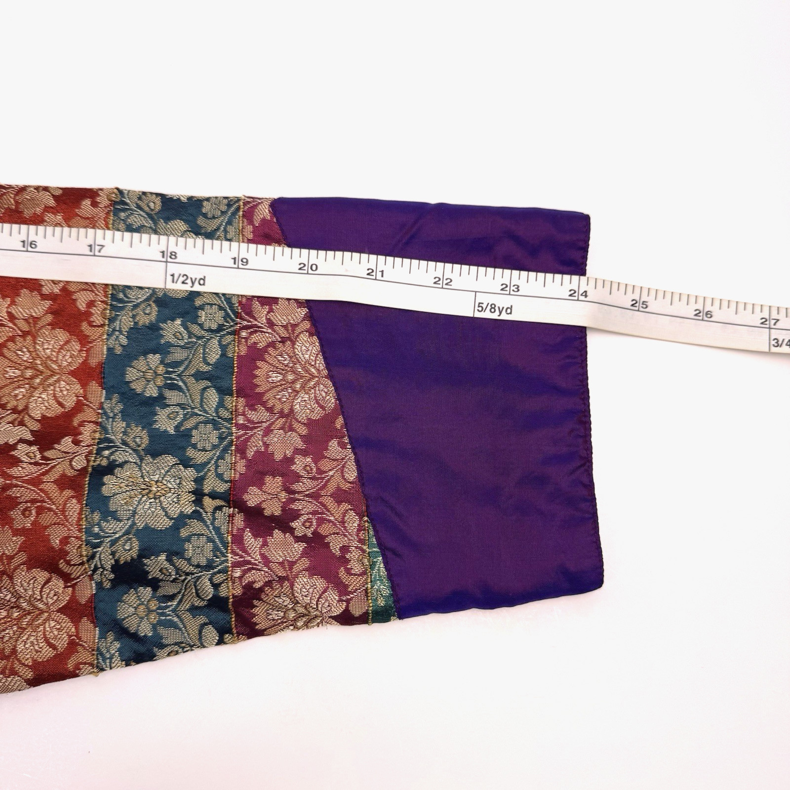 Vtg Silk Brocade Jacket Asian Inspired Frog Buttons Mandarin Collar Sz XL Purple