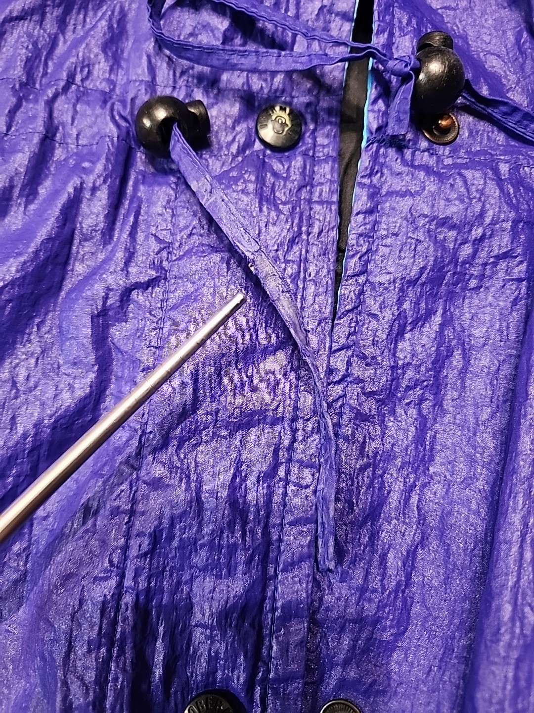 Vintage Obermeyer Wind Breaker Jacket 1980s Purple And Neon Abstract Snaps…