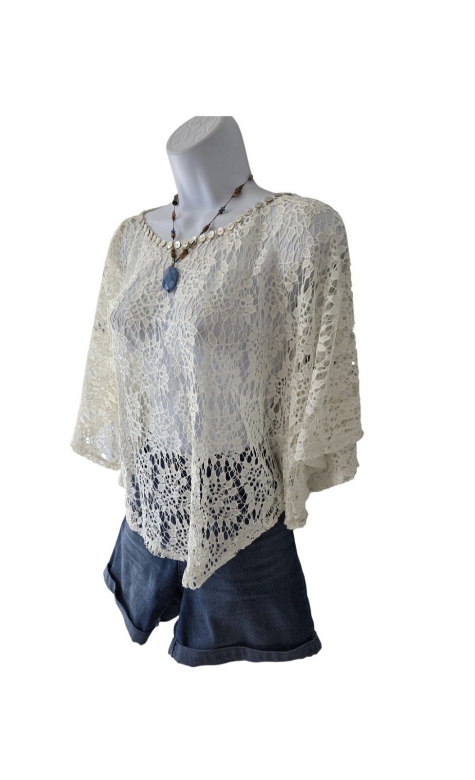 Vintage Ruby Rd Ivory Lace Blouse Boho Romantic Y2K Size PL New