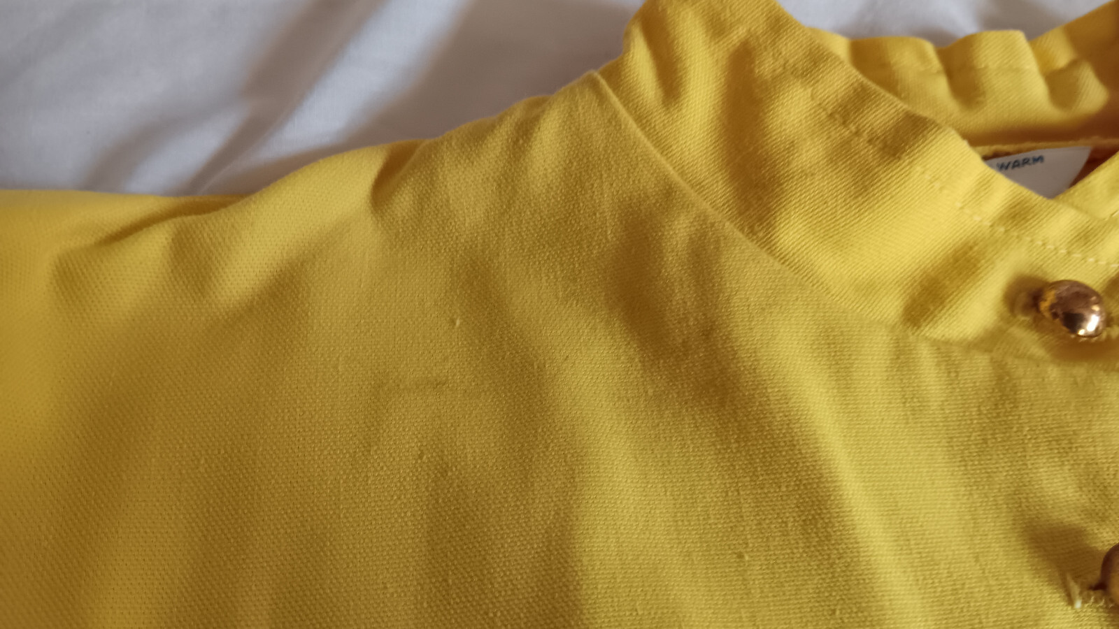 VINTAGE C. 1969 SEARS BRIGHT SUN YELLOW WOMENS SZ SML TUNIC SHIRT PULLOVER GOOD