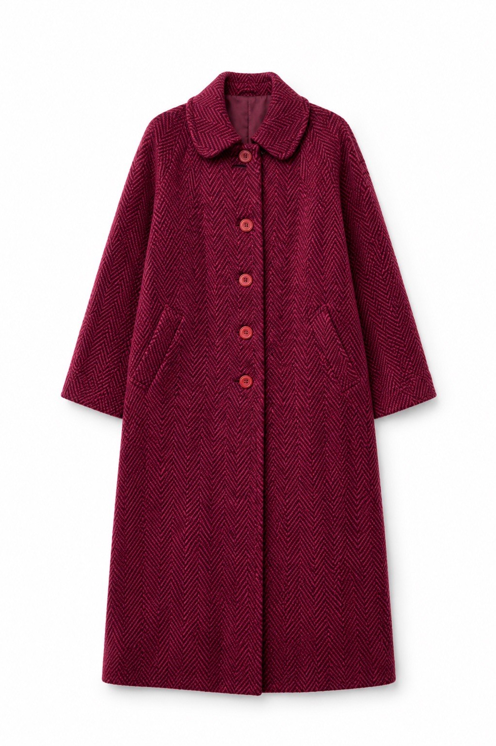 Vintage Women’s 1970’s 1980’s Purple Donegal Handwoven Irish Tweed Coat L