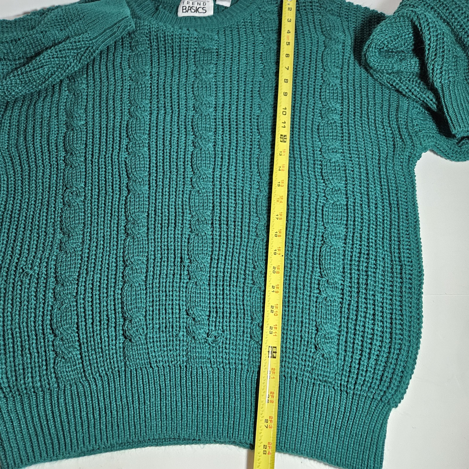 Vintage Sweater Size XXL Extra Large Solid Dark Green Retro 80s 90s Knit