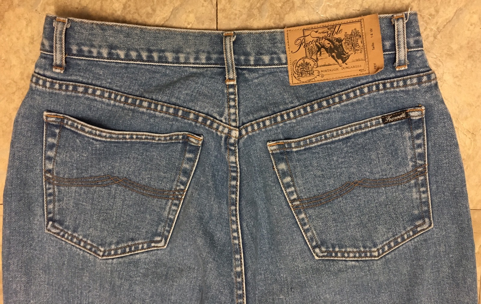 Vintage Faconnable Jeans High Waisted Mom Jeans Tapered Leg Size 14 33 in Waist