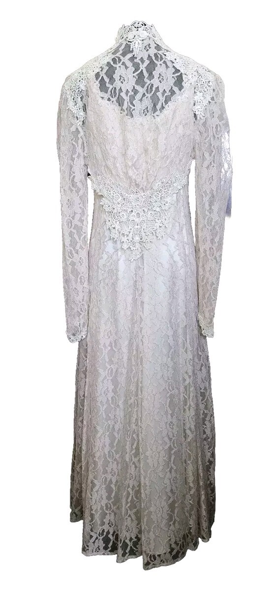 Margot Lea Peach Lace Dress And Bolero Jacket Satin Lining Size Medium Vintage