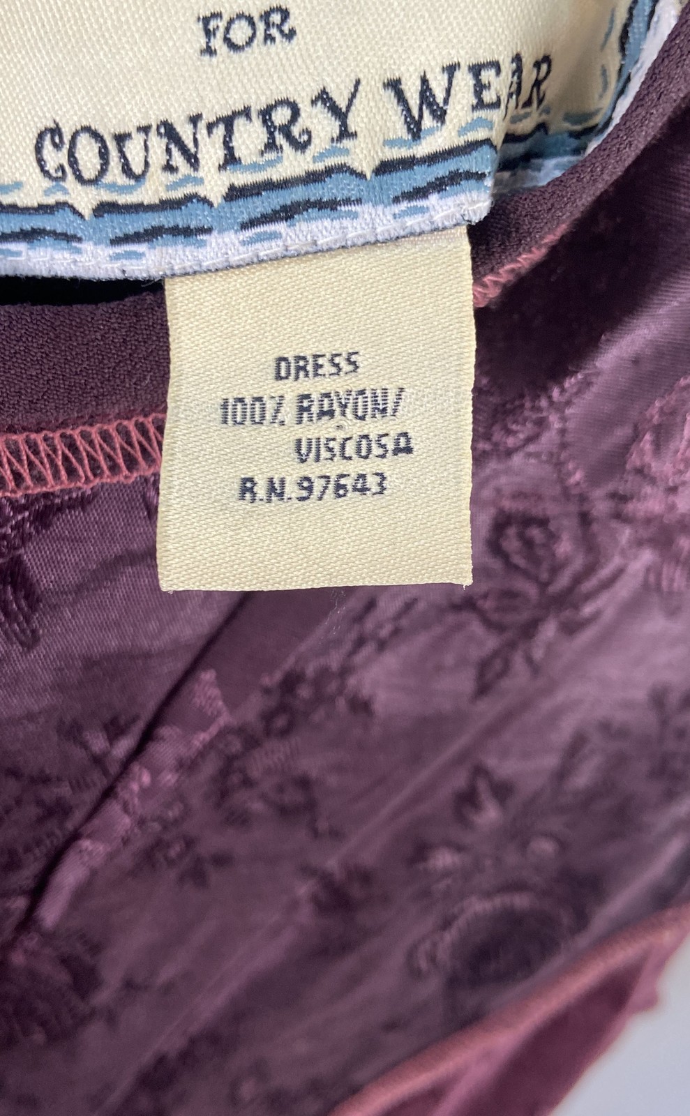 Vintage Boutique For CountryWear Women’s Purple Velvet Floral Maxi Dress Sz P/M