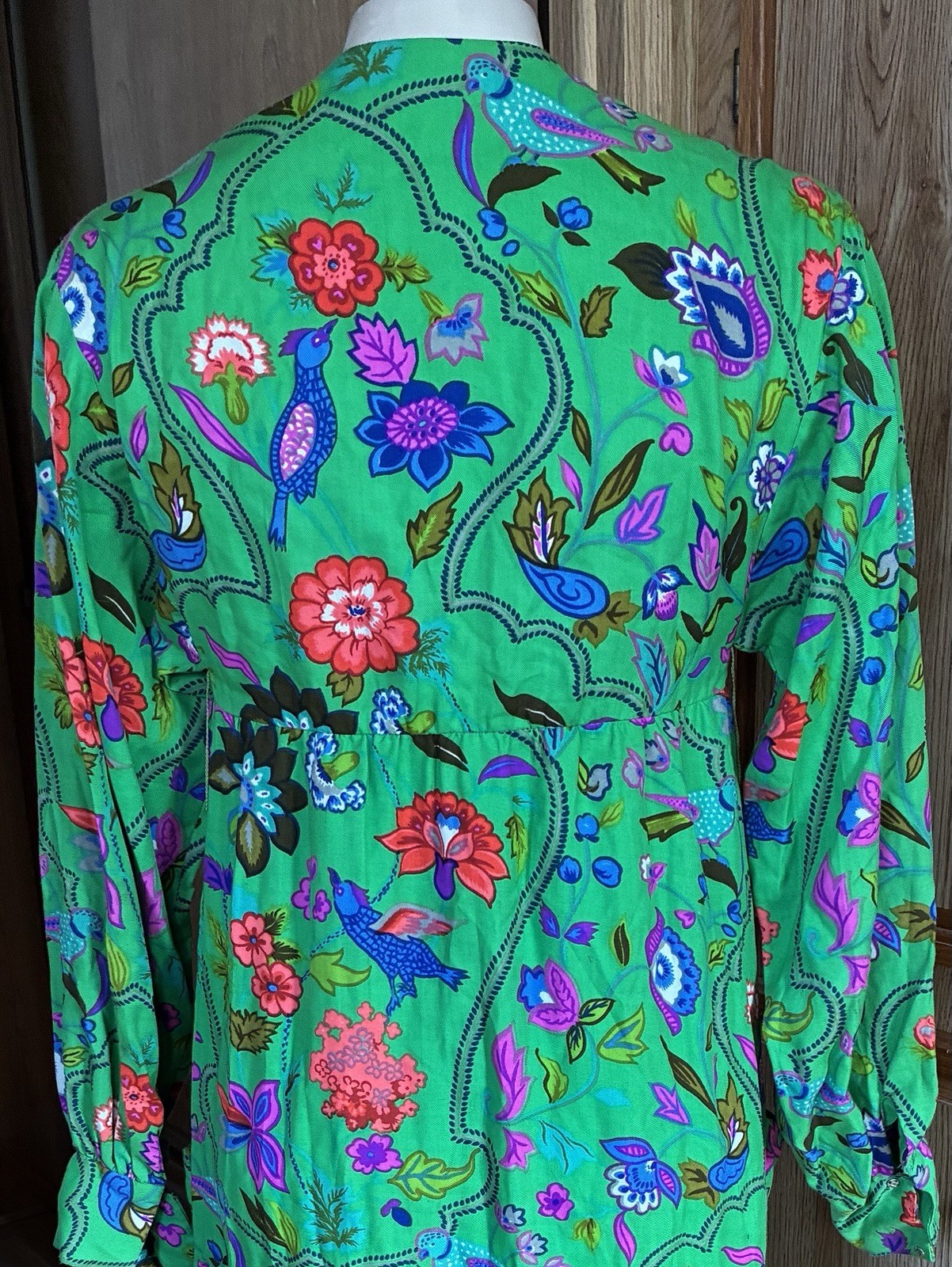 Mr Mort Stan Herman Green Psychedelic 1960 Maxi Dress Hippie Festival Designer M