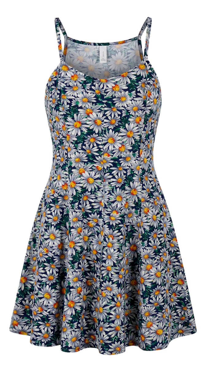 Vintage 90s Daisy Floral Rayon Romper Playsuit 90210 Y2K Tennis Prep M
