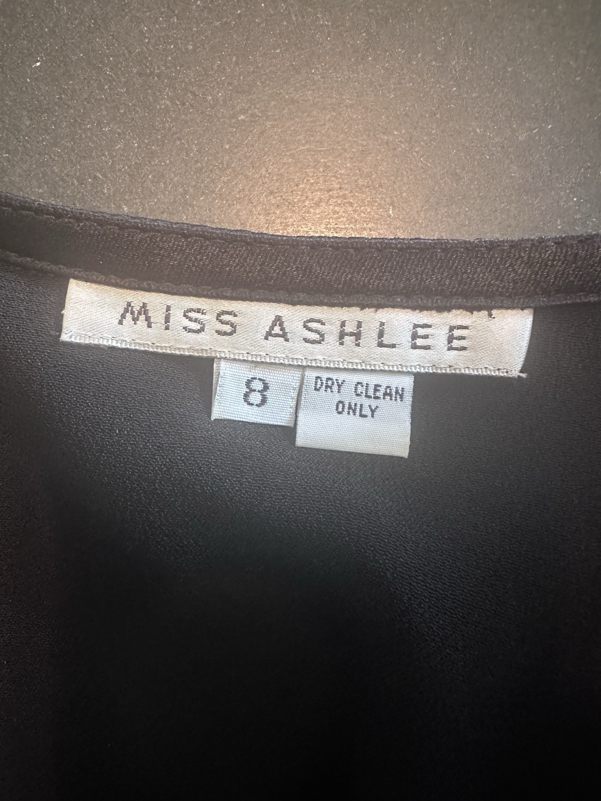 Vintage 40’s Style Black Satin Gown By Miss Ashlee Rhinestone Accent Size 8