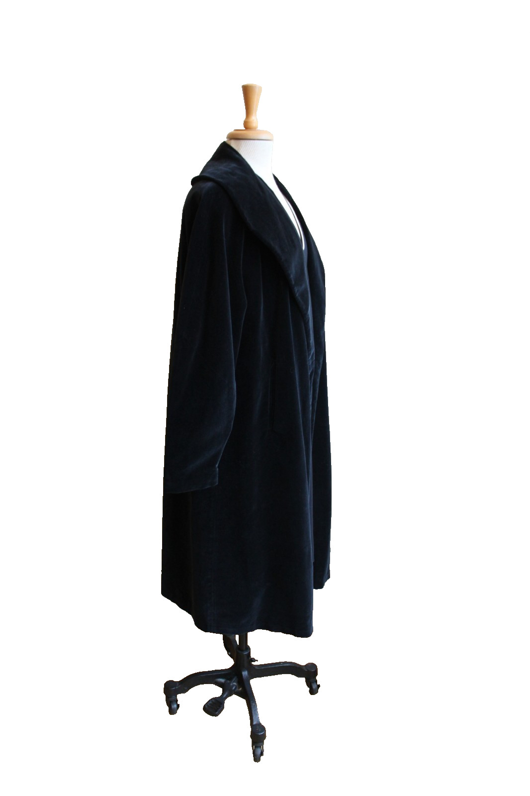 Betty Rose Vintage black Velvet Swing Coat 1950’s or 60s Size M 8 10