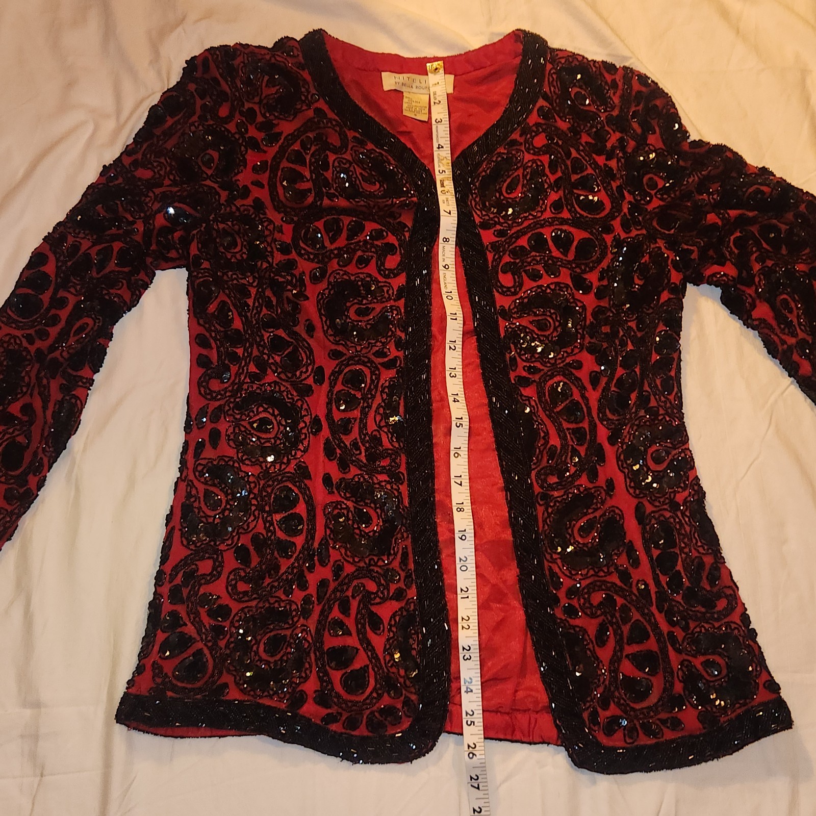 Vintage 1980s Beaded Sequin Niteline by Della Roufogali Made in India Size 8 Fun