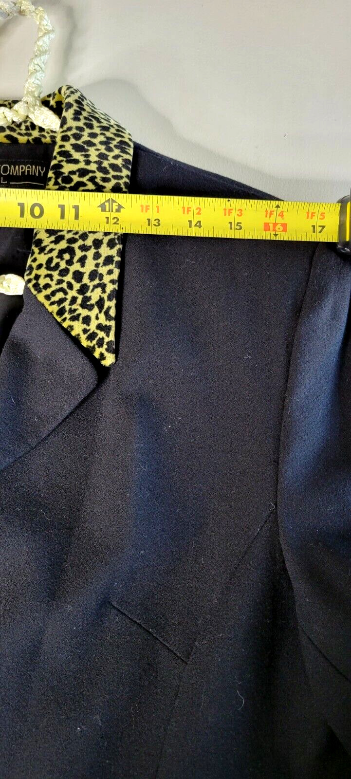 Vtg Kasper And Company ASL Black Blazer Jacket Animal Print Collar Sz 14 #27
