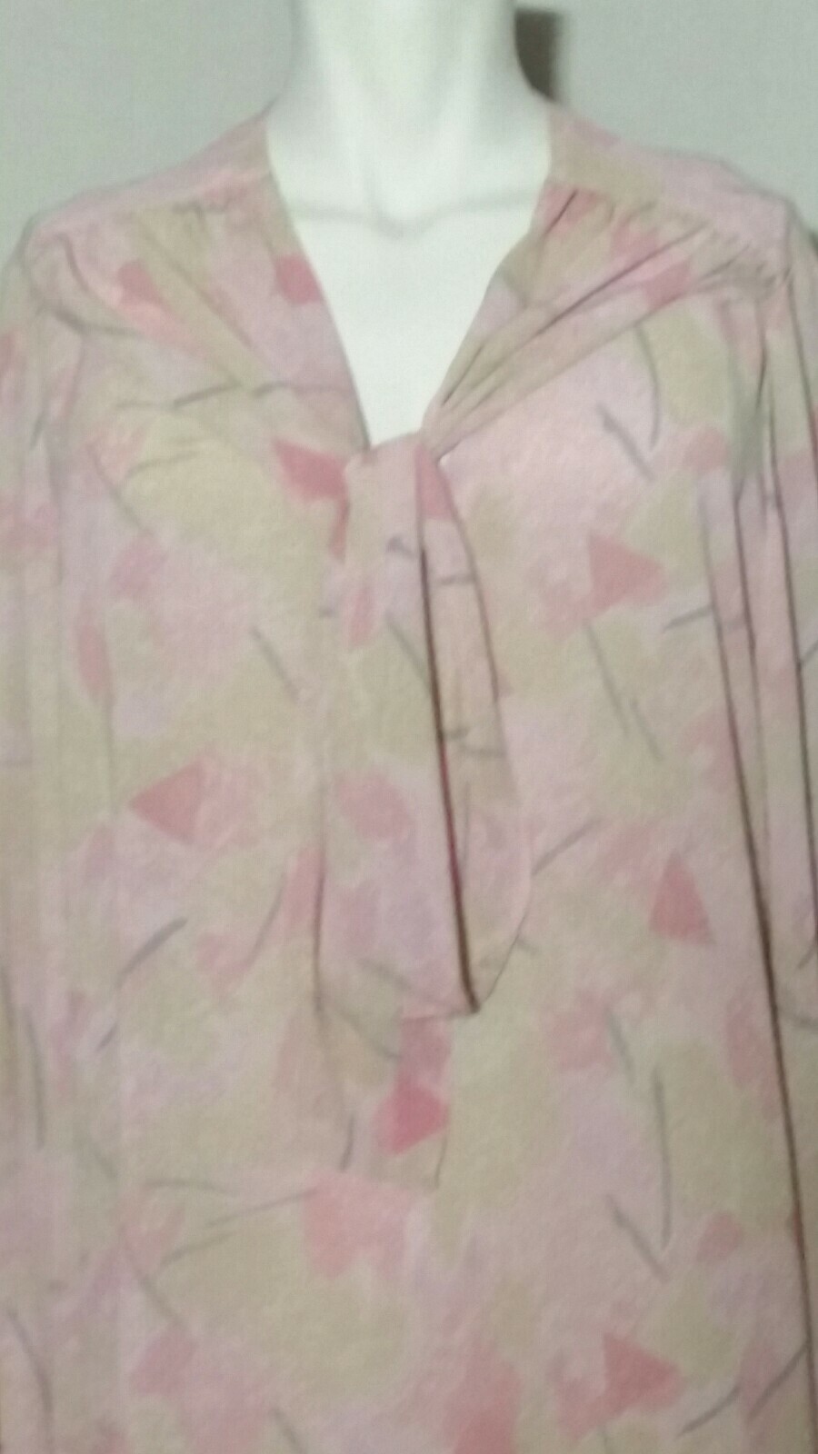 Vintage PYKETTES Polyester Blouses V Neck Long Cuffed Sleeves Sz XL & 1X