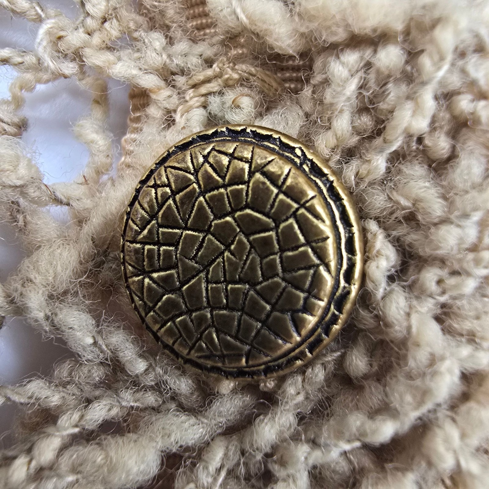 Vintage 1960s Majestic Women’s Boho Open Knit Button-Front Cardigan Sweater (M)
