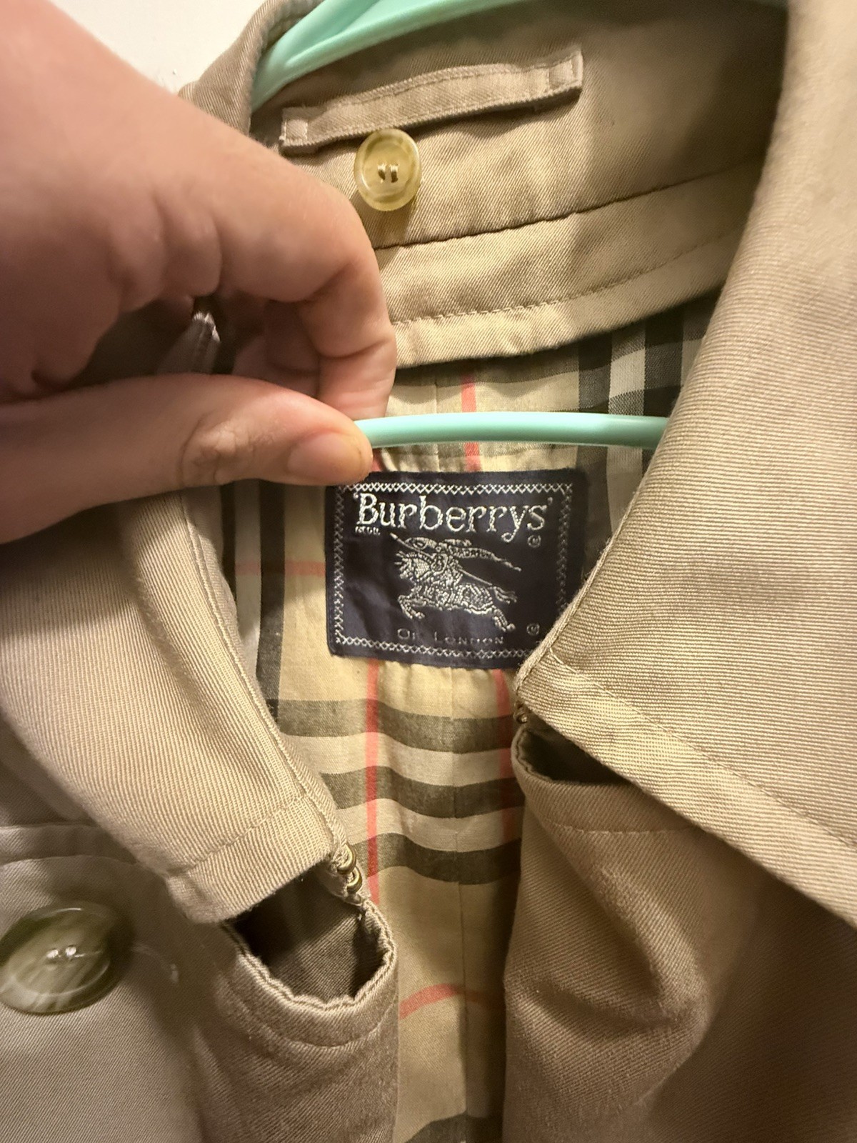 Vintage 90s Burberrys’ Double Breasted Belted Trench Coat Nova Check